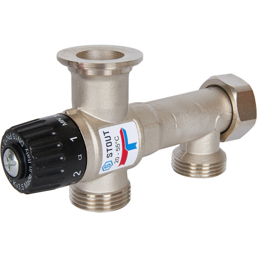 Насосно-смесительный узел Stout с 3-х ходовым смесительным клапаном 20-55 °C без насоса
