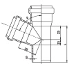Тройник 110x75x67° косой, PP HTEA Ostendorf внутренняя канализация