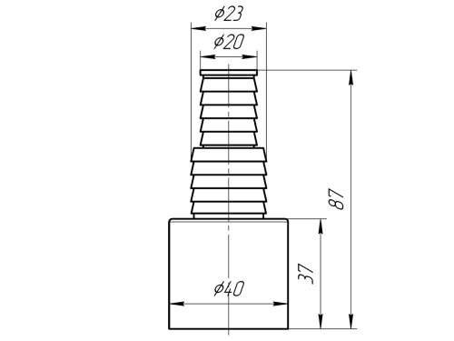 Штуцер прямой 20-23 выход 40 мм для слива бытовой техники ANI М160