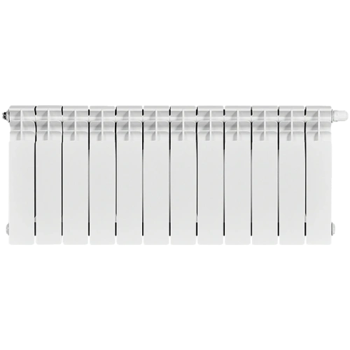 Биметаллический радиатор STOUT TITAN VENTIL 350 - 12 секций, нижнее справа, белый RAL 9016