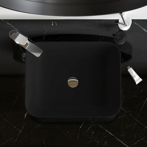 Раковина накладная 51 Am.Pm Func M8FWCC10510BM черный матовый, санфарфор