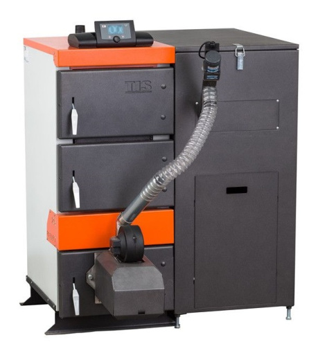Котел пеллетный 15кВт ТIS DUO PELLET 15 доп. топка, автоматика, самоочистка