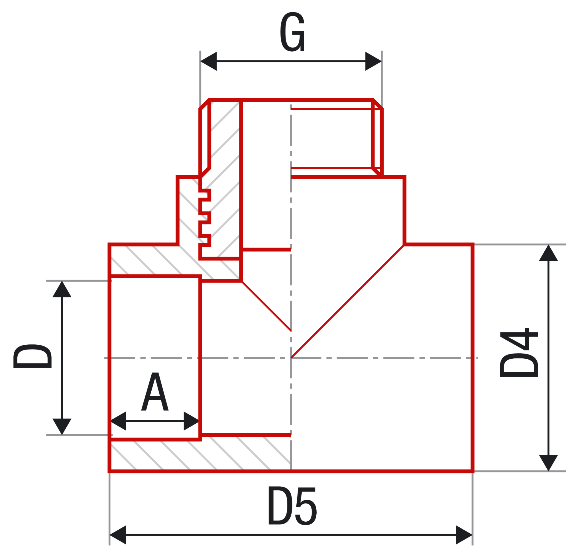 Тройник с резьбой FV-plast 25х1/2"Н полипропилен AA254025012