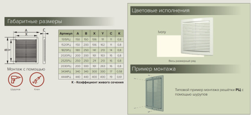 3434РЦ, Решетка ЭРА вентиляционная пластиковая с сеткой 340х340