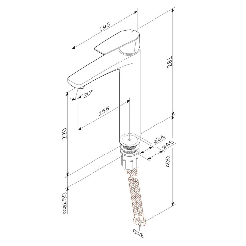 Смеситель для раковины AM.PM Gem F90A92022 чёрный
