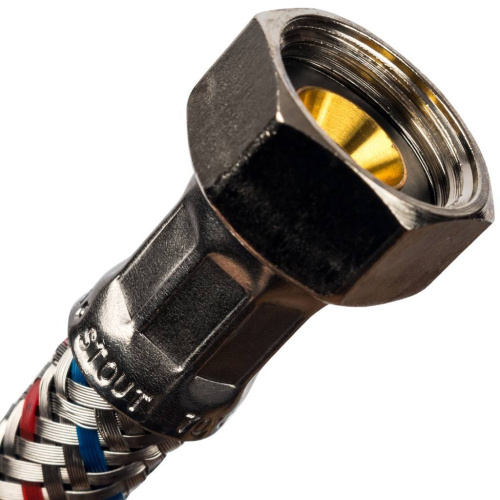 Подводка для воды 3/8"x1/2" гайка-гайка, длина 60см Stout
