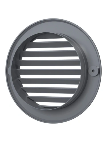 10РКН сер, Решетка наружная вентиляционная круглая D136 с фланцем D100, ASA, серая