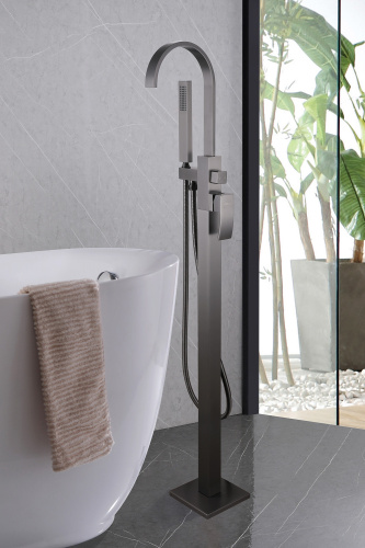 Смеситель для ванны ABBER Wasserfall AF8615NG напольный, никель