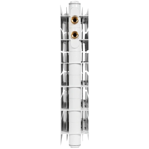 Биметаллический радиатор STOUT TITAN VENTIL 350 - 14 секций, нижнее справа, белый RAL 9016
