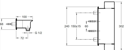 Смеситель для душа Jacob Delafon Stance E9102-CP Хром