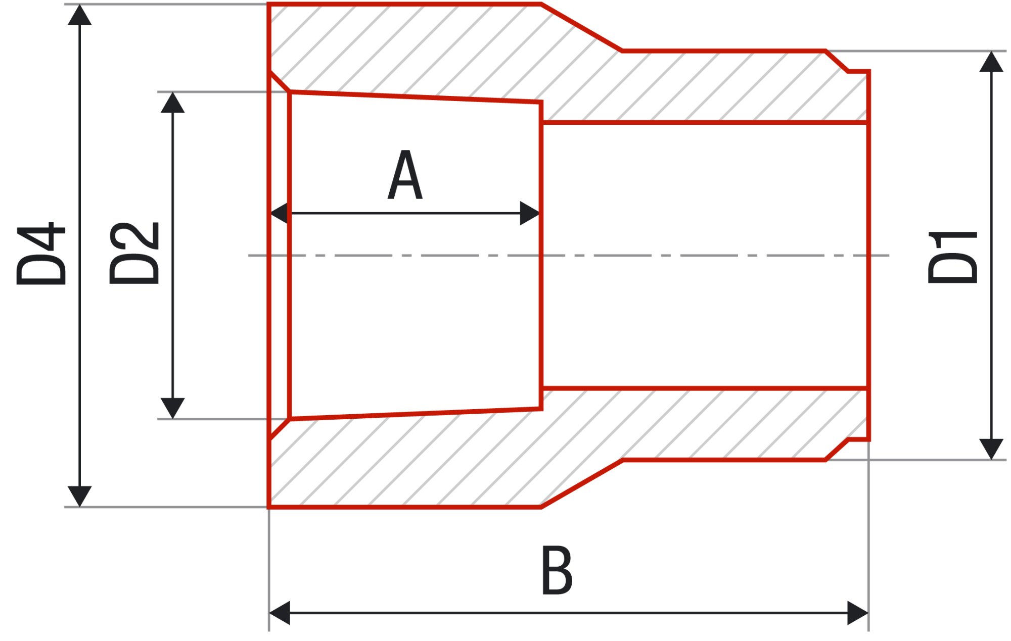 Муфта переходная FV-plast 90х63 ВН полипропилен AA210090063