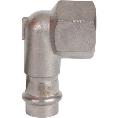 Угольник с резьбой ВПр-ВР 18х3/4" пресс, нержавеющая сталь Rommer