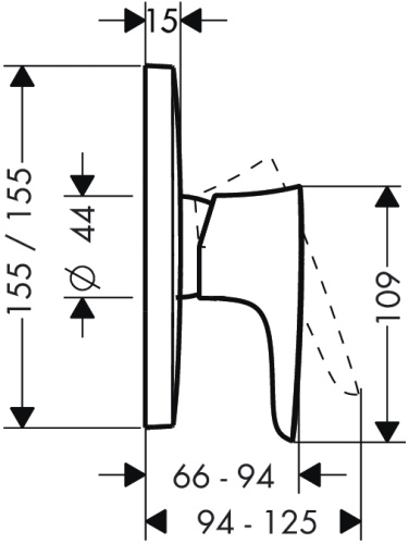 Смеситель для скрытого монтажа Hansgrohe PuraVida 15665000 Хром, неполный комплект