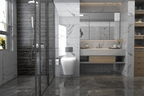 Комплект ABBER: унитаз Rechteck AC1201 белый, инсталляция AC0105, клавиша AC0121MB черный матовый