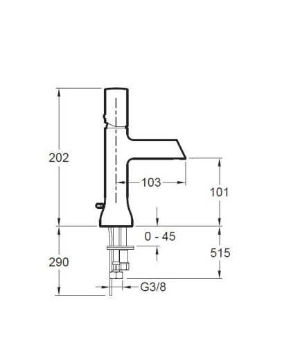 Смеситель для раковины Jacob Delafon Toobi E8959-BN сталь, донный клапан
