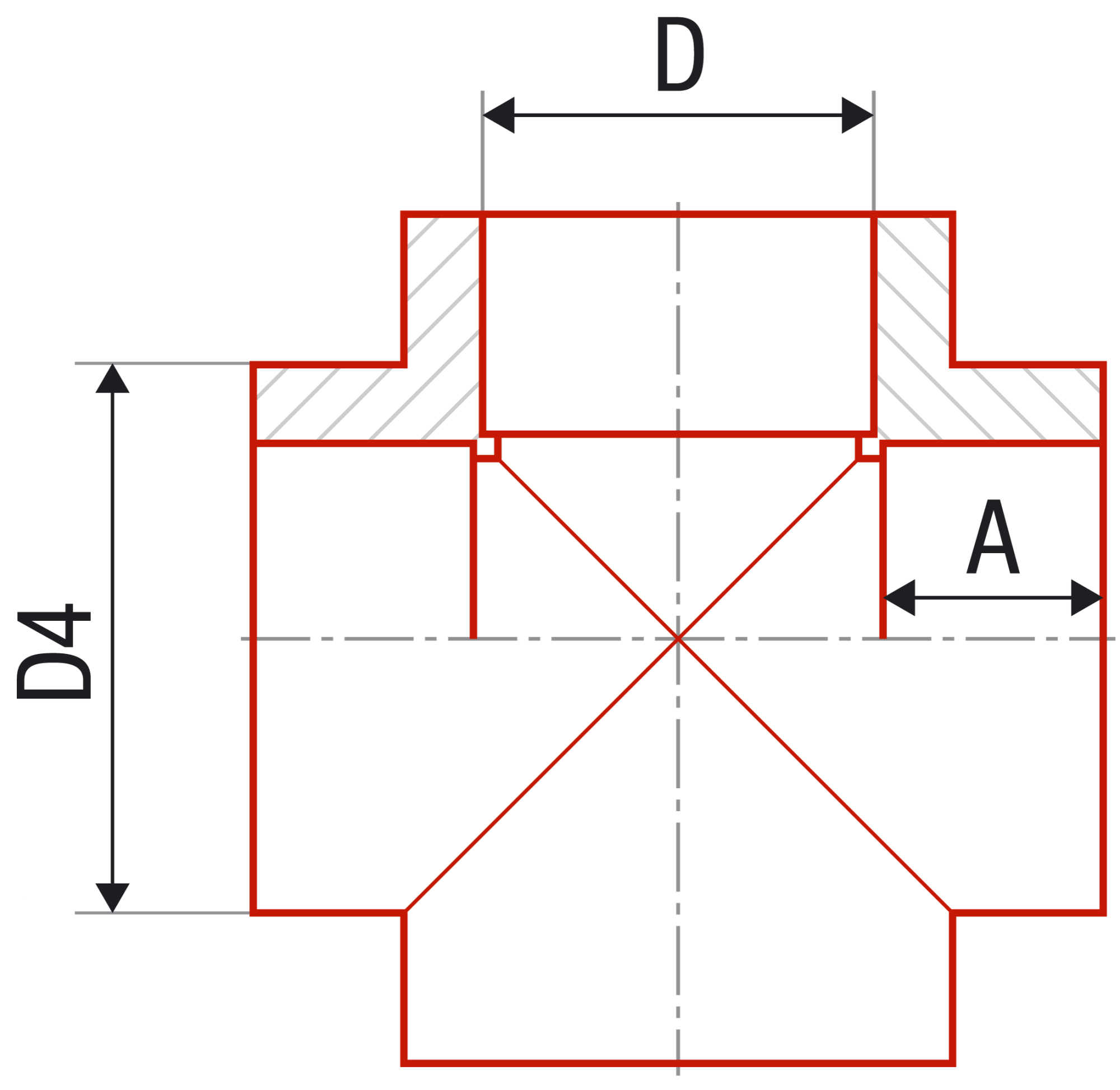 Крестовина FV-plast 32х32х32х32 полипропилен AA235032000