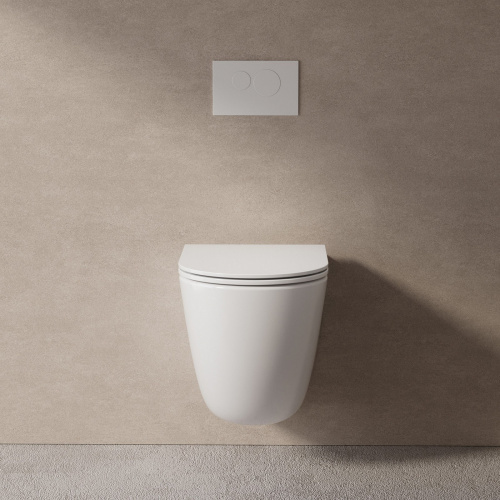 Подвесной унитаз ABBER Bequem AC1132TC белый, безободковый, смыв торнадо, с закрытым дном