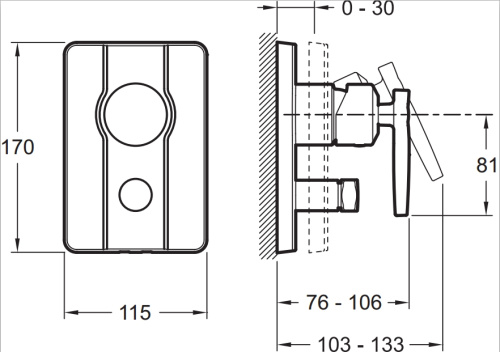 Смеситель для скрытого монтажа Jacob Delafon Margaux E98725-CP Хром, неполный комплект