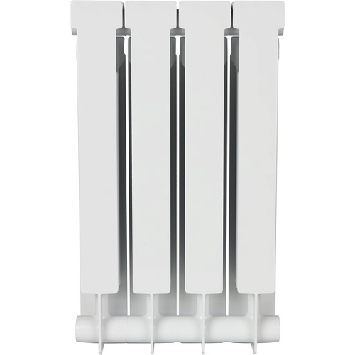 Биметаллический радиатор STOUT ALPHA 500 - 4 секции, боковое, белый RAL 9016