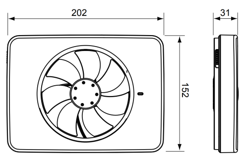 Вентилятор накладной INTELLIVENT White