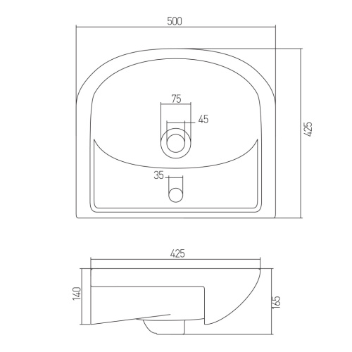 Раковина Акватон AKVATOP-50 мебельная 1WH110171