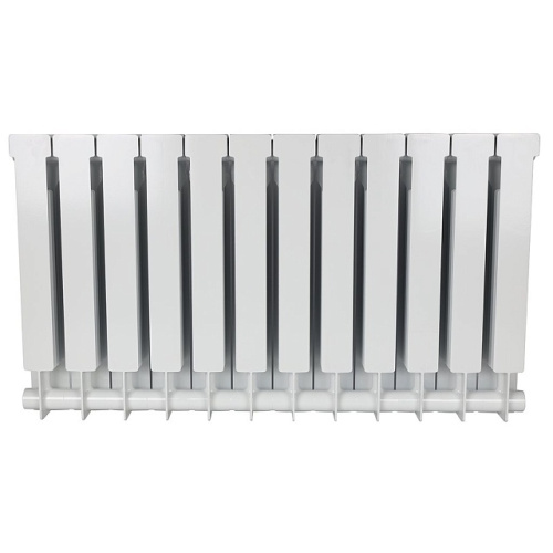 Биметаллический радиатор STOUT ALPHA 500 - 12 секций, боковое, белый RAL 9016