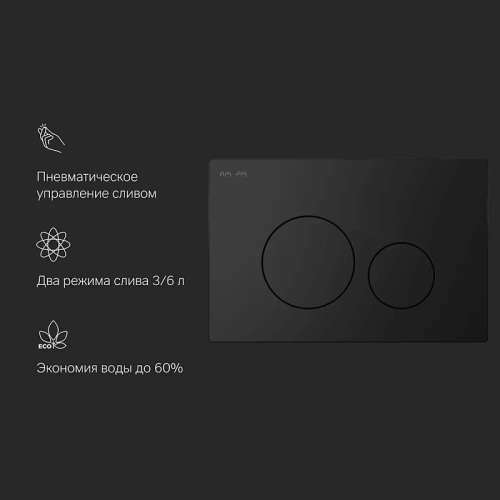 Кнопка для инсталляции пневматическая Am.Pm Pro L I049038 пластик, черный матовый