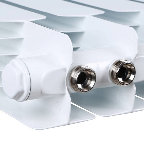 Биметаллический радиатор STOUT Space 500 - 14 секций, нижнее справа, белый RAL 9016