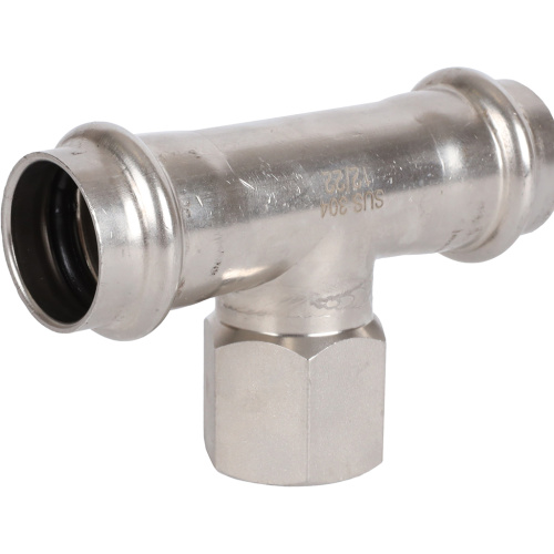 Тройник с резьбой ВПр-ВР 22x1/2"x22 пресс, нержавеющая сталь Rommer