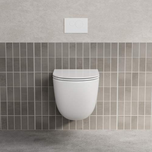 Подвесной унитаз ABBER Bequem AC1131TC белый, безободковый, смыв торнадо, с закрытым дном