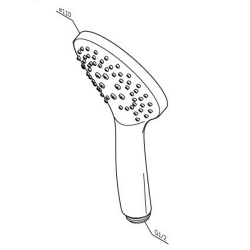 Лейка ручного душа 110 мм 1 режим Am.Pm Gem F0290022 черный