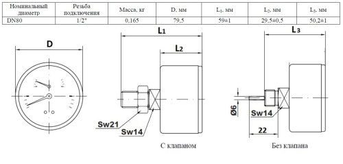 Термоманометр аксиальный 80мм, 120°C, 6 бар, 1/2" Watts F+R818 (TMAP)