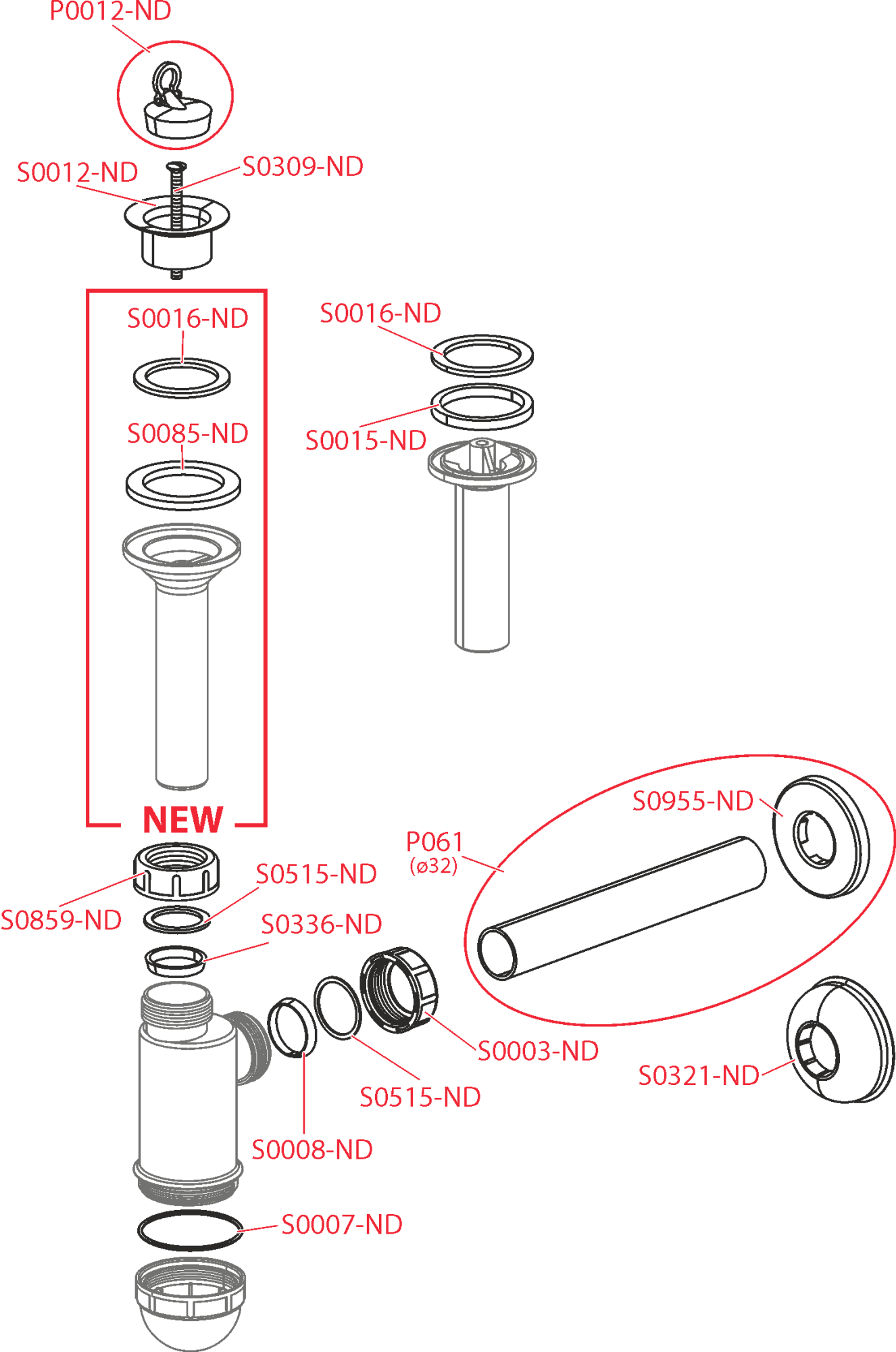 Сифон Alcaplast Ø32, для раковины, с пластмассовой peшeткой Ø63 A420