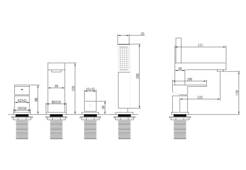 Смеситель для ванны ABBER Daheim AF8213B на борт ванны, черный матовый