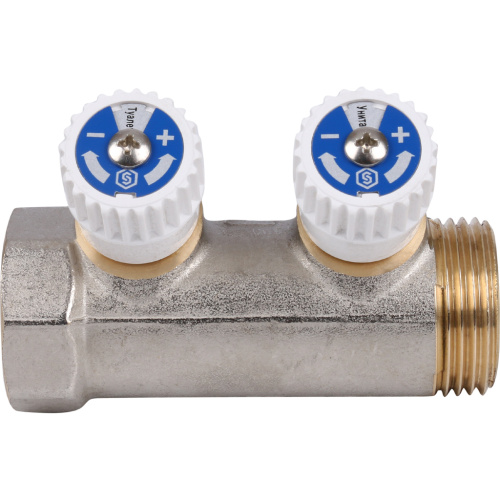 Коллектор 2 выхода STOUT 1"x1/2" с вентилями SMB 6851 011202