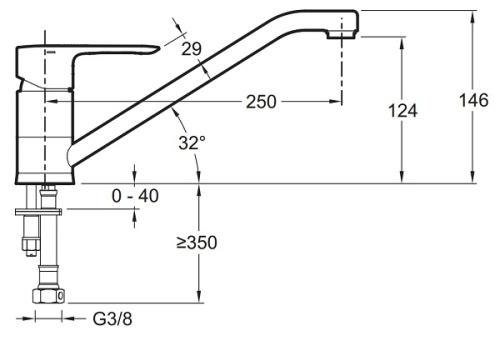 Смеситель для кухни Jacob Delafon July E16084-4-CP хром
