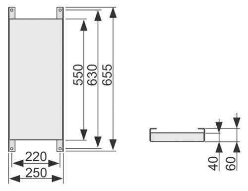 Панель для монтажа ручек и поддерживающих систем TECEprofil 9042003