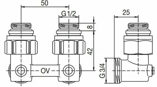 Узел нижнего подключеня "Мultiflex F" ZB угловой 1/2 AGx3/4 AG