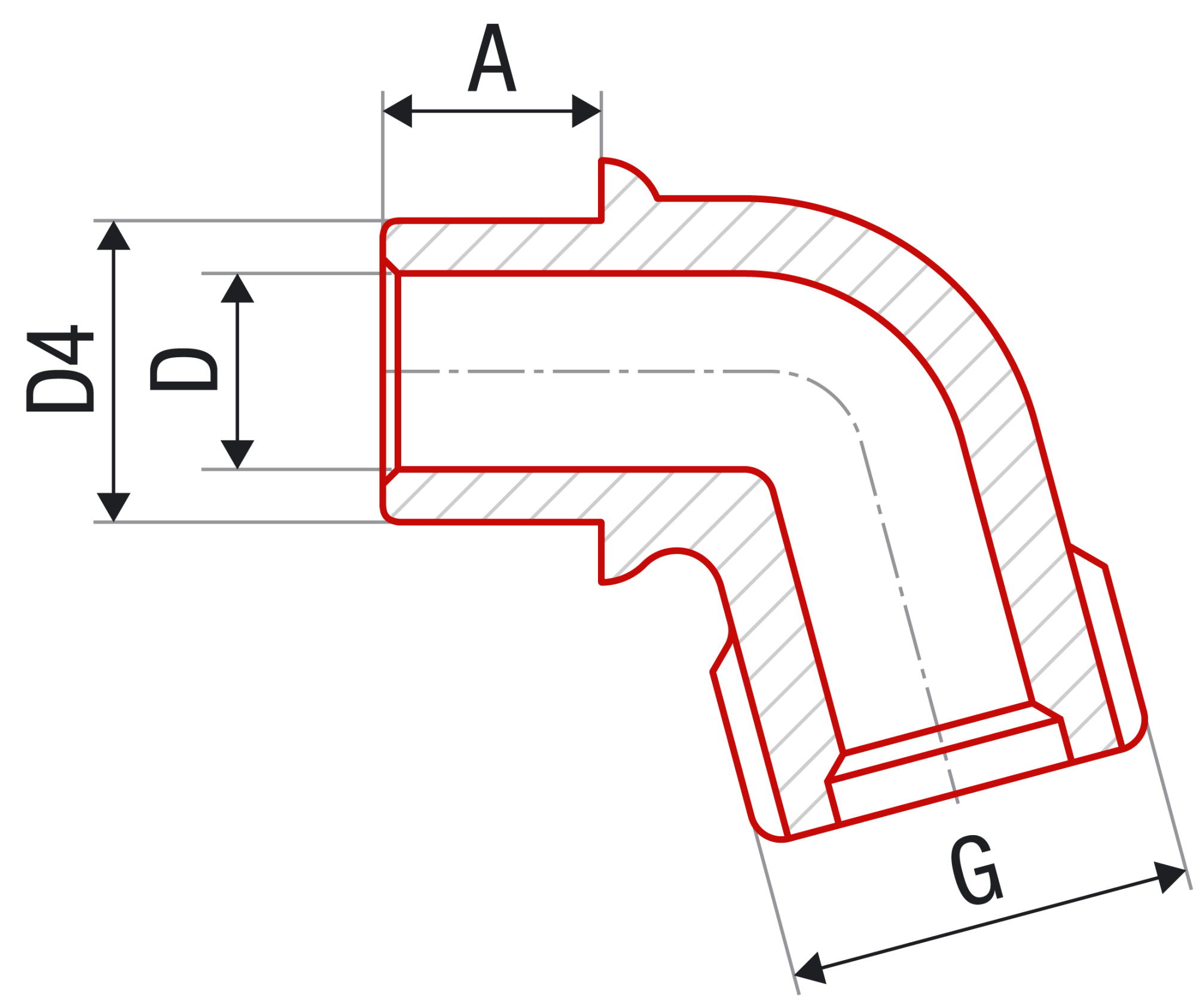 Угольник 90° FV-plast с пластиковой резьбой 25x1" полипропилен AA207025001