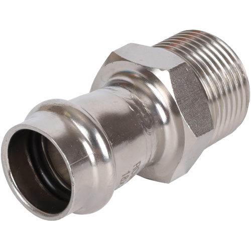 Соединитель ВПр-НР 18x3/4" пресс, нержавеющая сталь Rommer