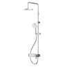 Душевая система Am.Pm X-Joy F0785A700 хром: смеситель полка с изливом, стойка с верхним душем, ручной душ