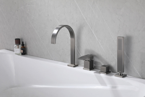 Смеситель для ванны ABBER Wasserfall AF8613NG на борт ванны, никель