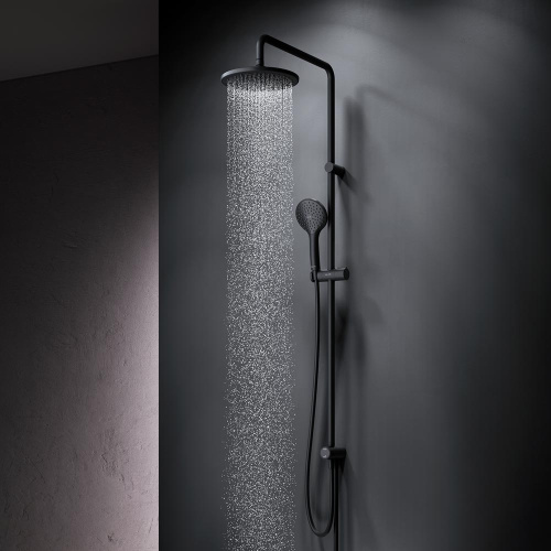 Душевая система Am.Pm Gem F0790022 черный: переключатель, стойка с верхним душем, ручной душ