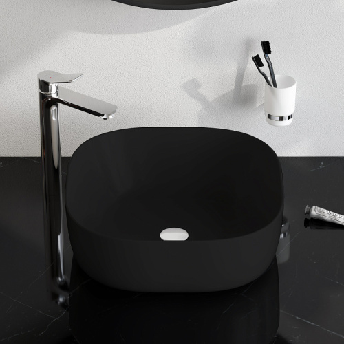 Раковина накладная 43 Am.Pm Func M8FWCC30430BM черный матовый, санфарфор