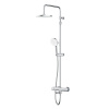 Душевая система Am.Pm X-Joy F0785A500 хром: смеситель с термостатом и изливом, стойка с верхним душем, ручной душ