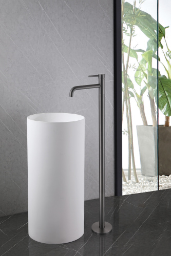 Смеситель для раковины ABBER Wasser Kreis AF8140NG напольный, никель