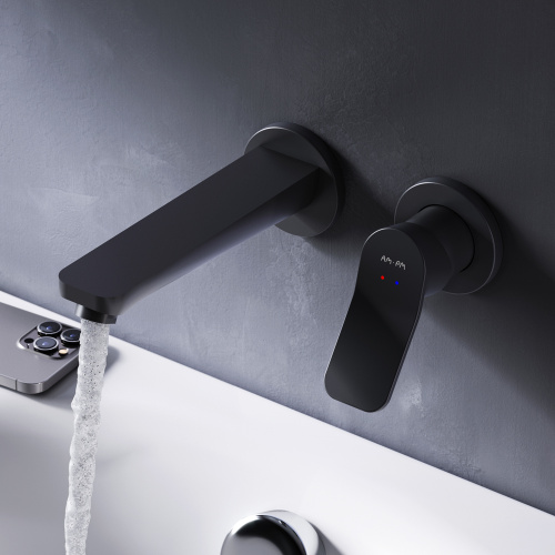 Смеситель для раковины Am.Pm X-Joy F85A72622 встраиваемый, излив 187 мм, черный