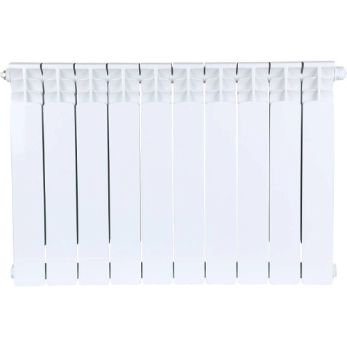 Биметаллический радиатор STOUT Space 500 - 10 секций, нижнее справа, белый RAL 9016