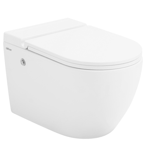 Комплект ABBER подвесной унитаз Bequem AC1108P белый с импульсным смывом, инсталляция AC0101P