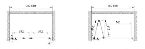 Душевая дверь в нишу Cezares ECO-O-BS-90-C-Cr